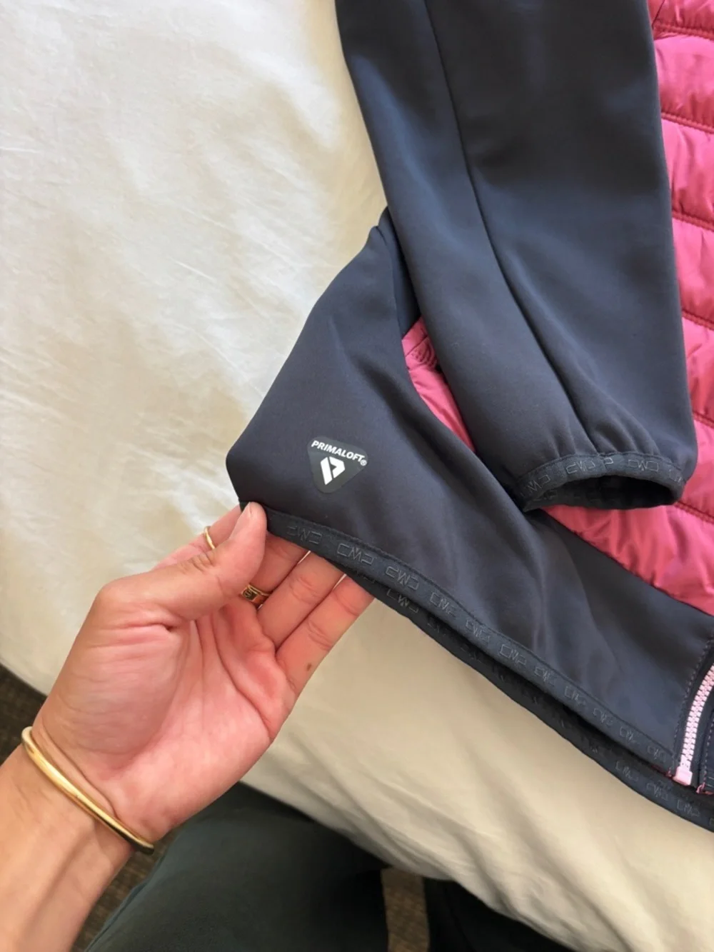 CMP puffer jacket pink black peony Unlimitech women's hybrid jacket quilted - Picture 11 of 16